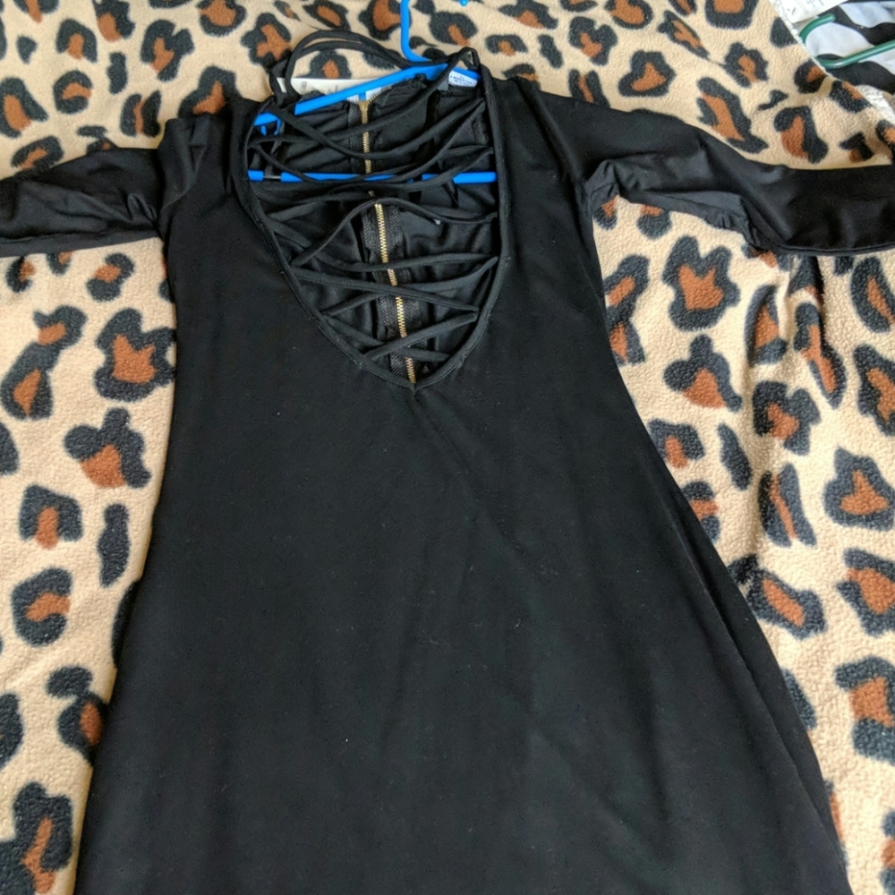 All black Bebe dress